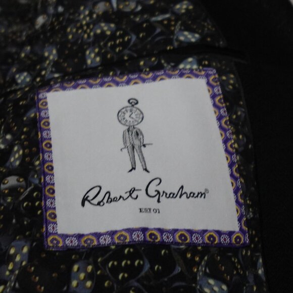 Robert Graham Araiza Suit Jacket Men's Size 42R Black Tailored Fit MSRP $498 - Picture 7 of 10
